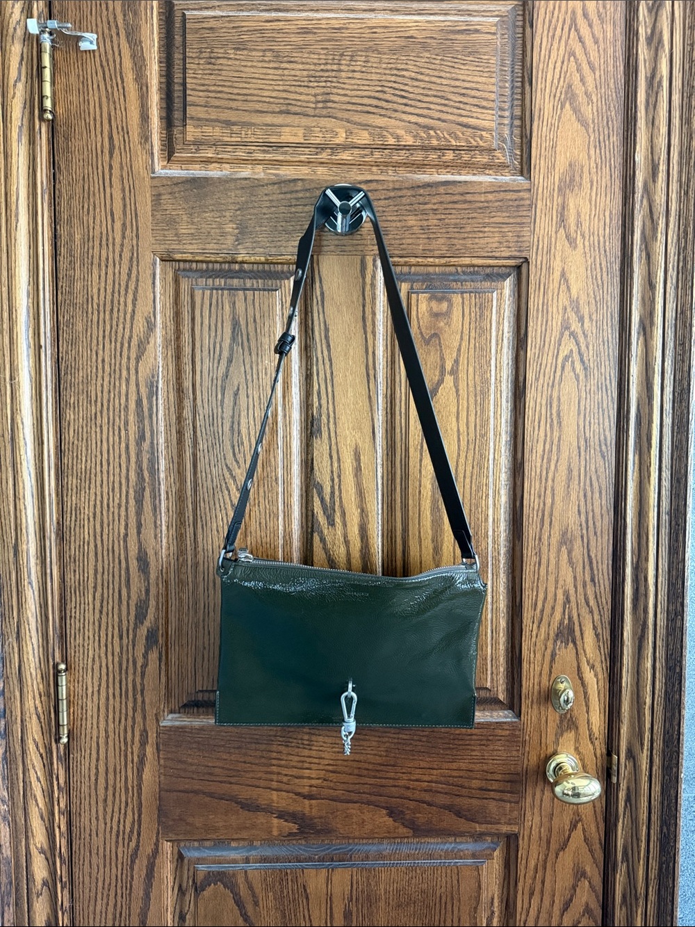 All Saints Dark Green Leather Shoulder Bag